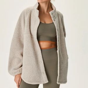 NWT Outdoor Voices MegaFleece Snap Jacket - Oatmeal XS